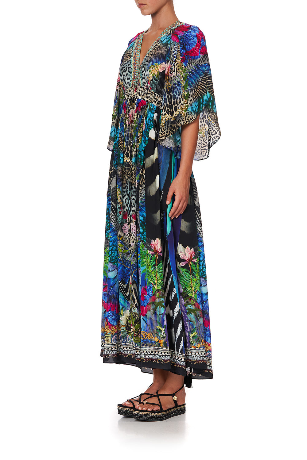 LONG DRESS WITH SMOCKED WAIST CAFE NAIROBI