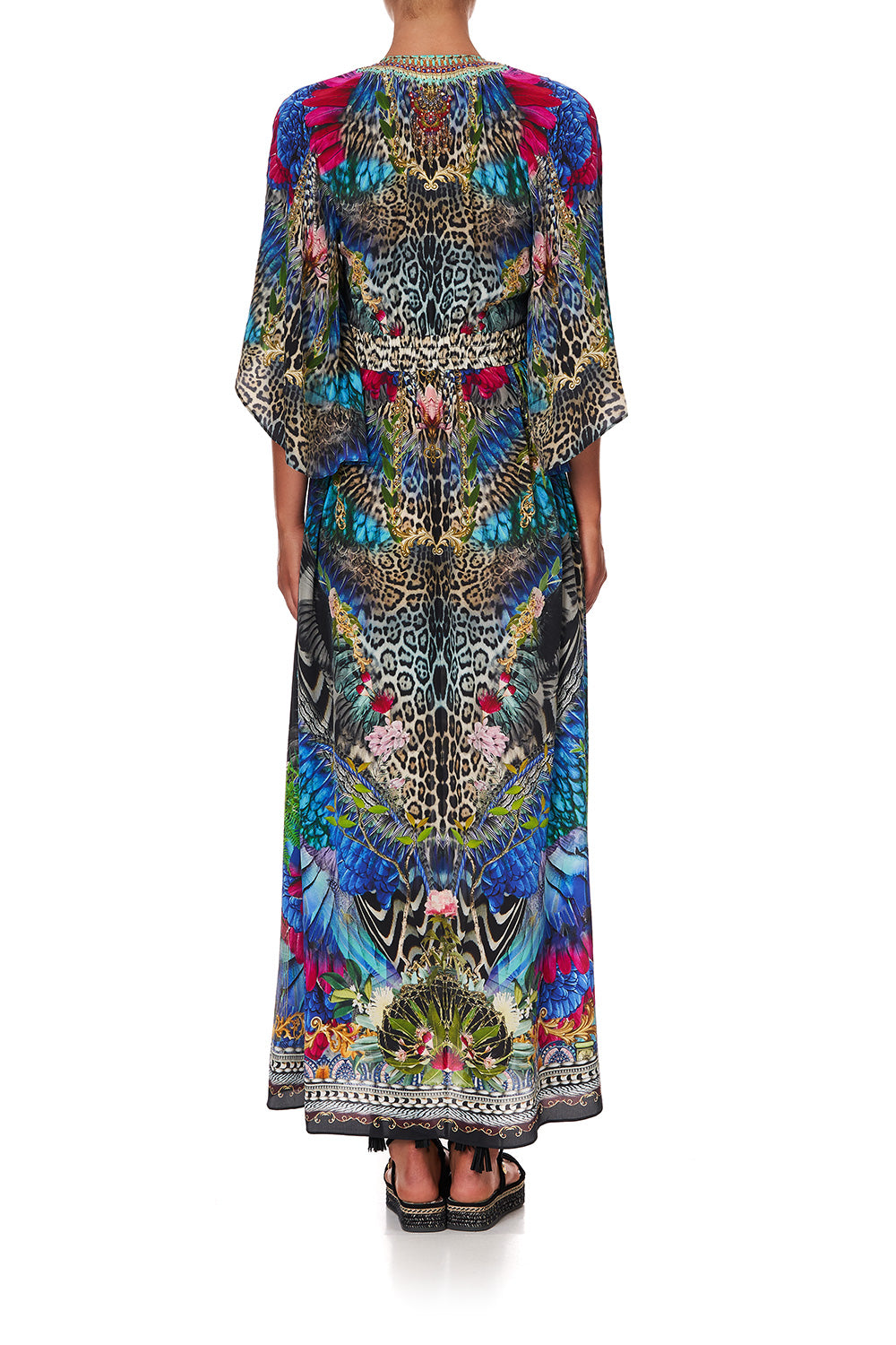 LONG DRESS WITH SMOCKED WAIST CAFE NAIROBI