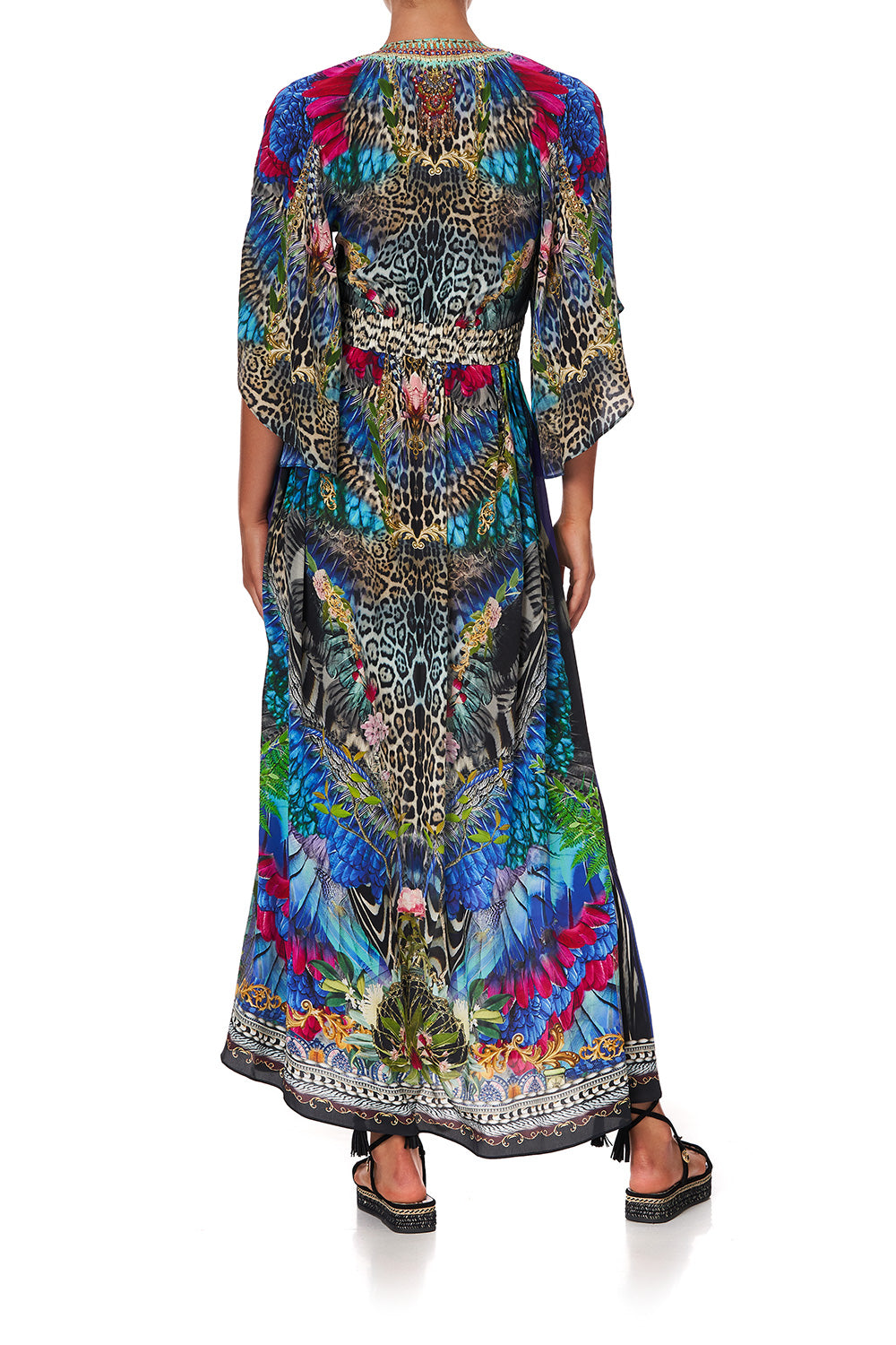 LONG DRESS WITH SMOCKED WAIST CAFE NAIROBI