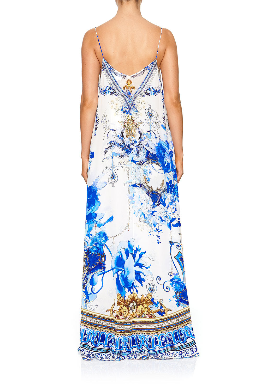 CAMILLA LONG DRESS WITH SHEER UNDERLAY SAINT GERMAINE