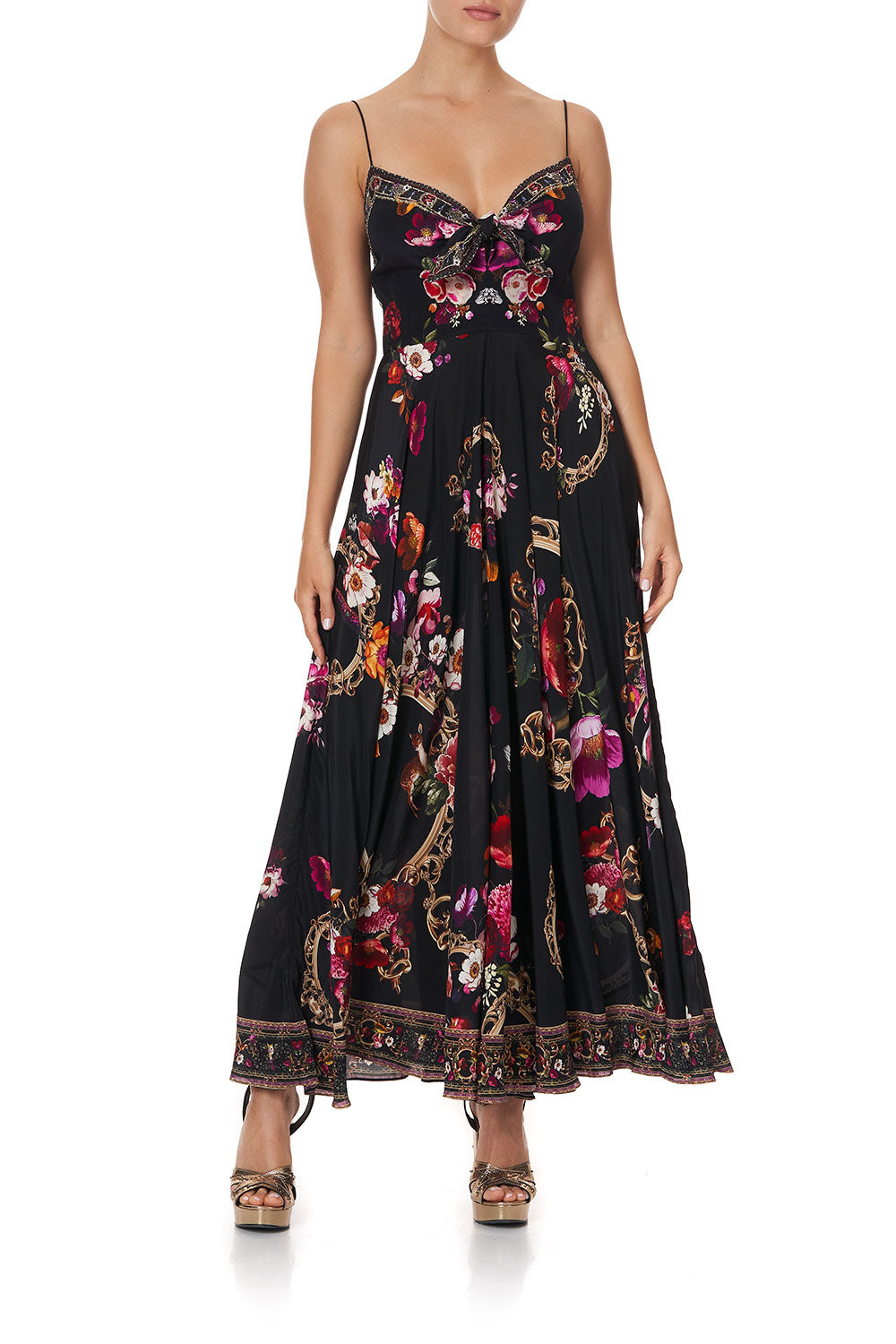 LONG DRESS WITH TIE FRONT MIRROR MIRROR