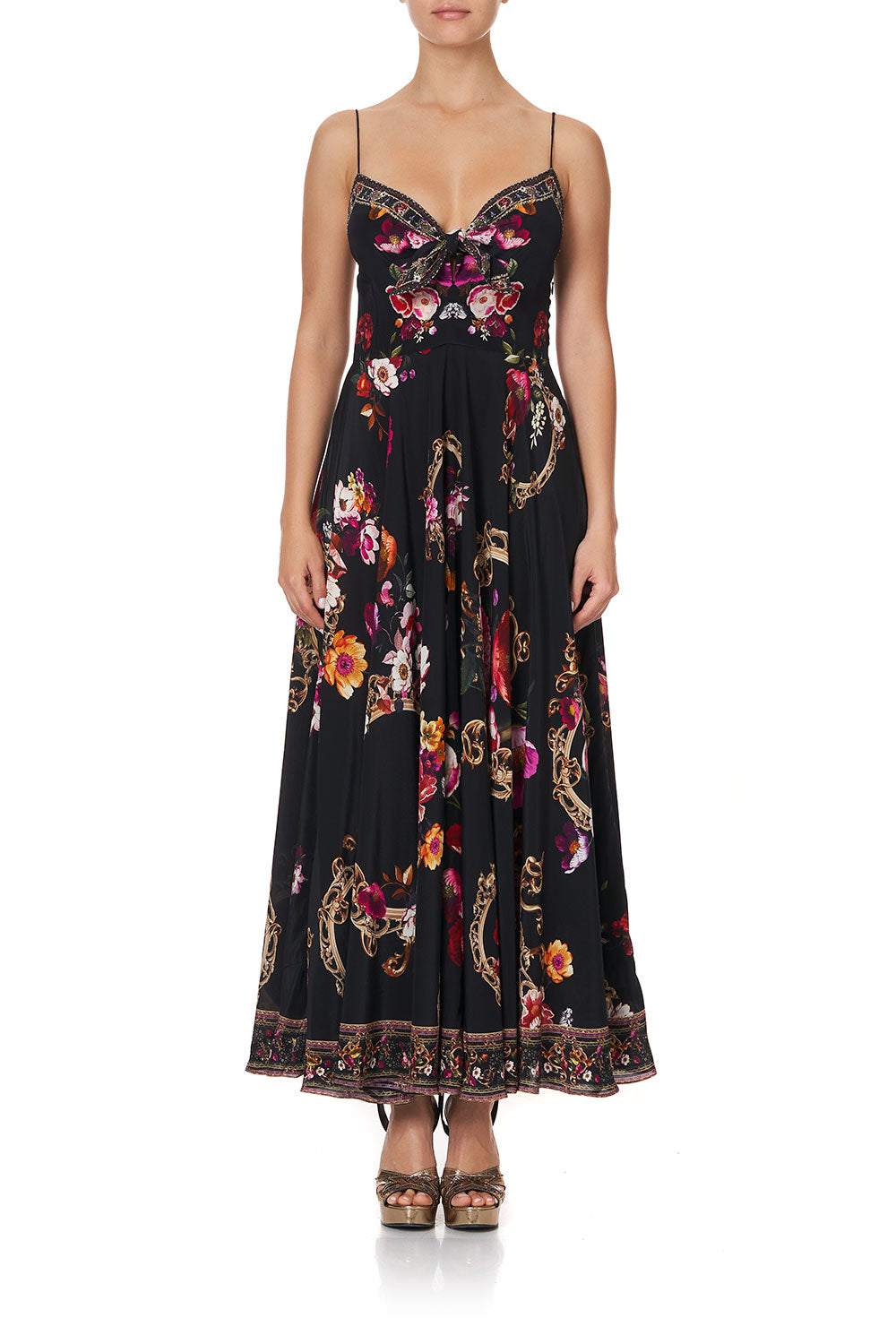 LONG DRESS WITH TIE FRONT MIRROR MIRROR