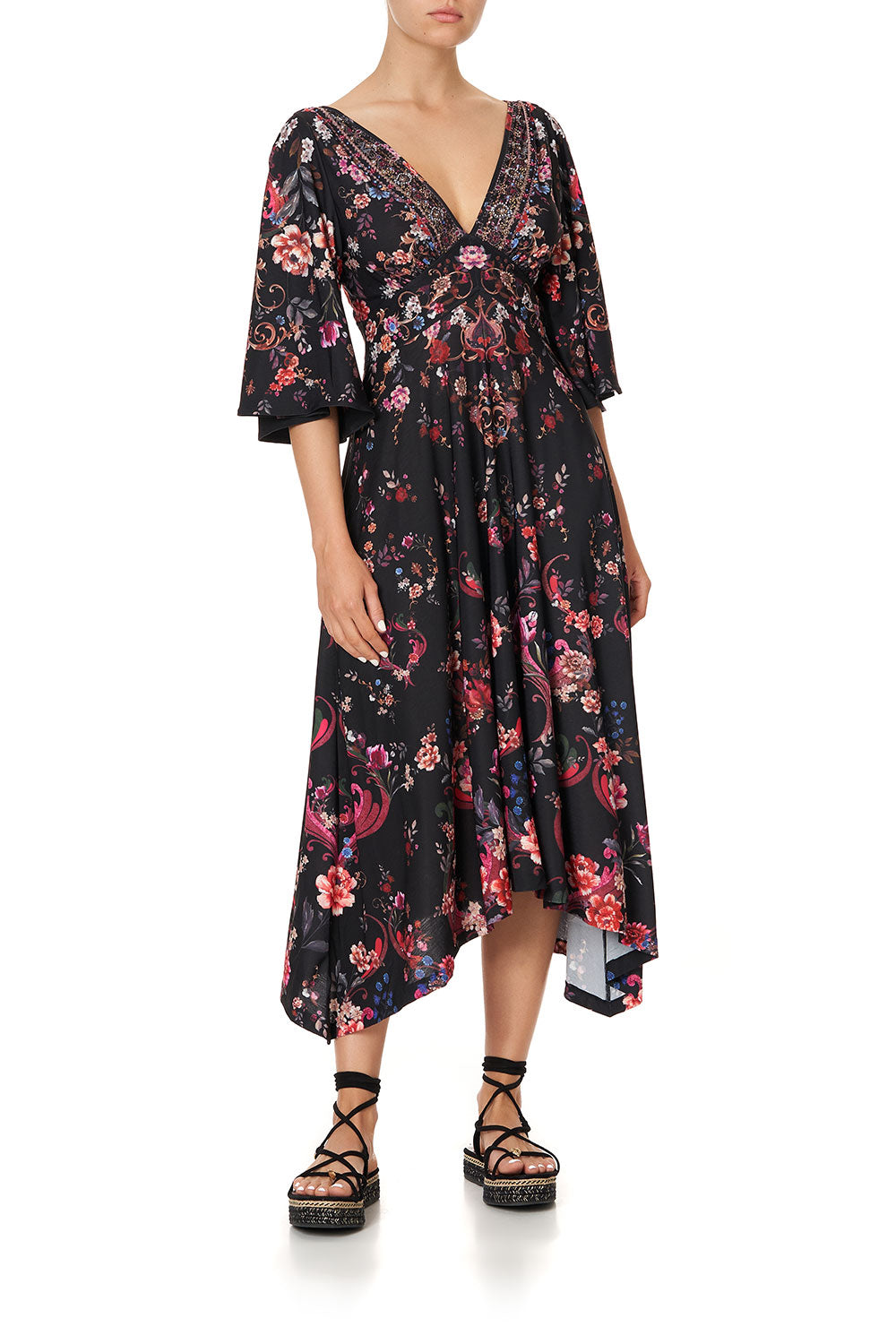 LONG HANDKERCHIEF JERSEY DRESS A GIRL LIKE YOU