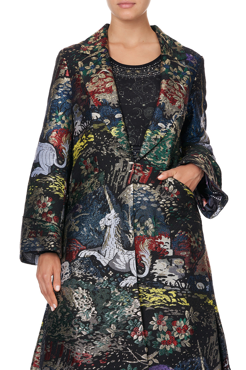 LONG JACKET WITH SIDE SPLITS MIDNIGHT MOON HOUSE