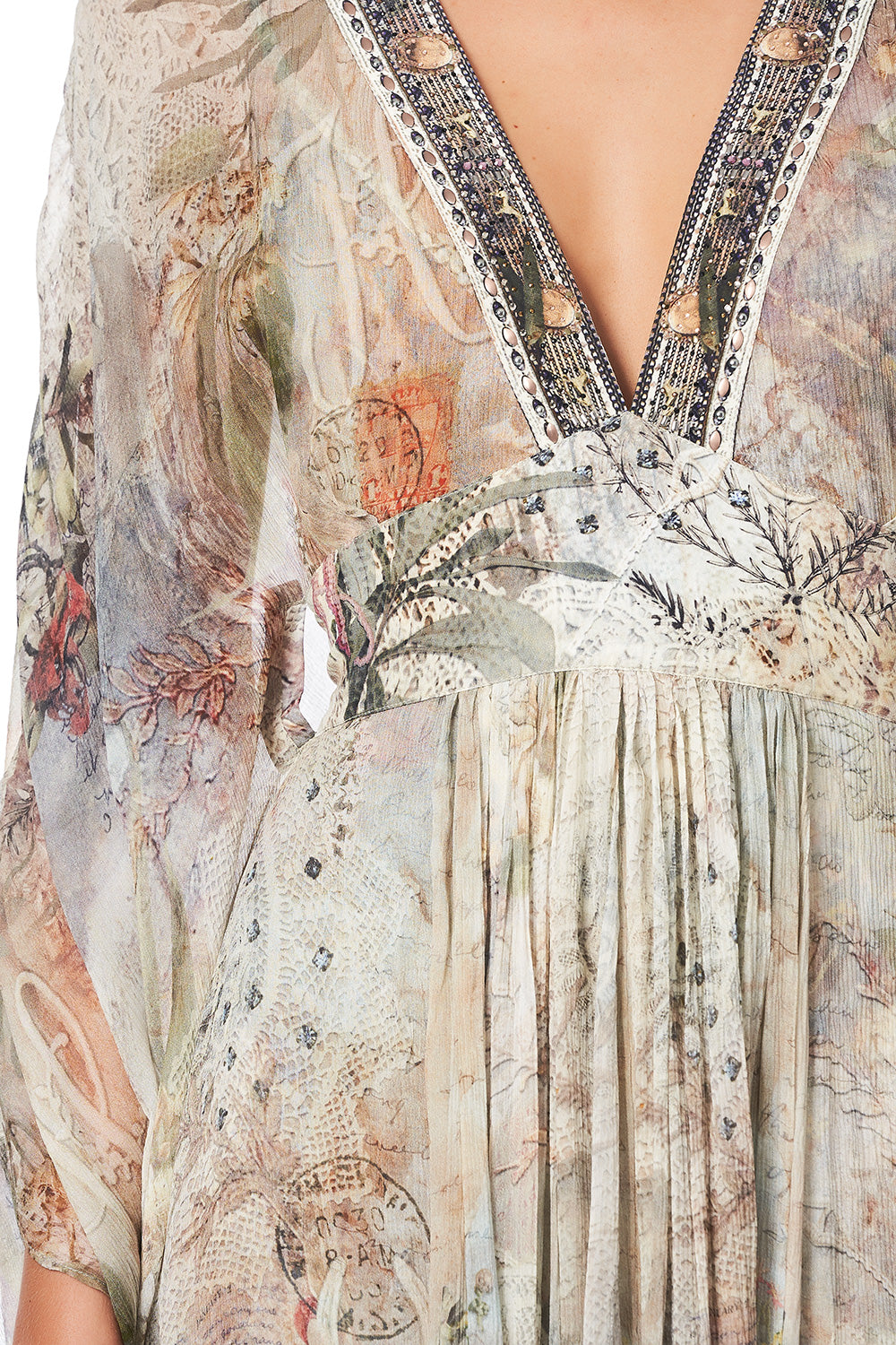 LONG KAFTAN WITH WAISTBAND LETTERS FROM HILDA