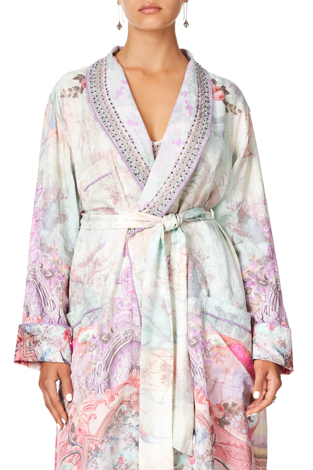 CAMILLA LONG ROBE WITH TIE ELECTRON LIBRE