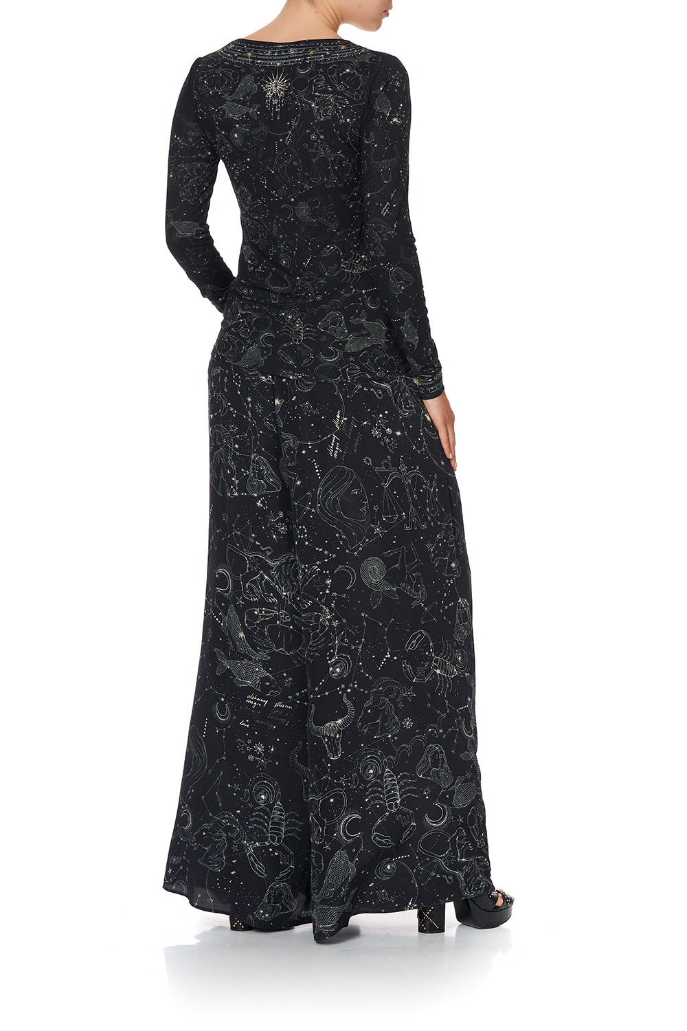 LONG SLEEVE FITTED TOP MIDNIGHT MOON HOUSE