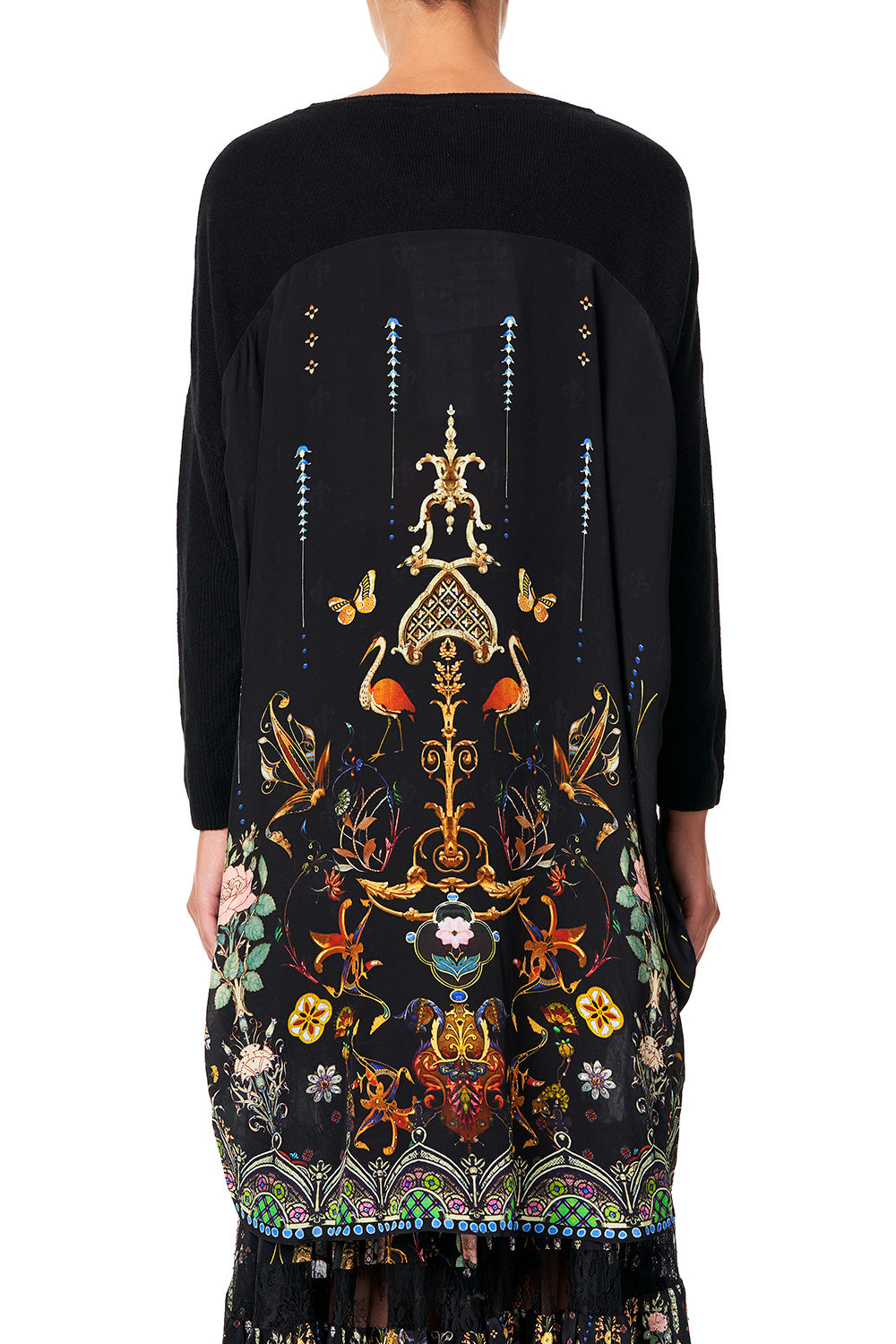 CAMILLA LONG SLEEVE JUMPER WITH PRINT BACK REBELLE REBELLE