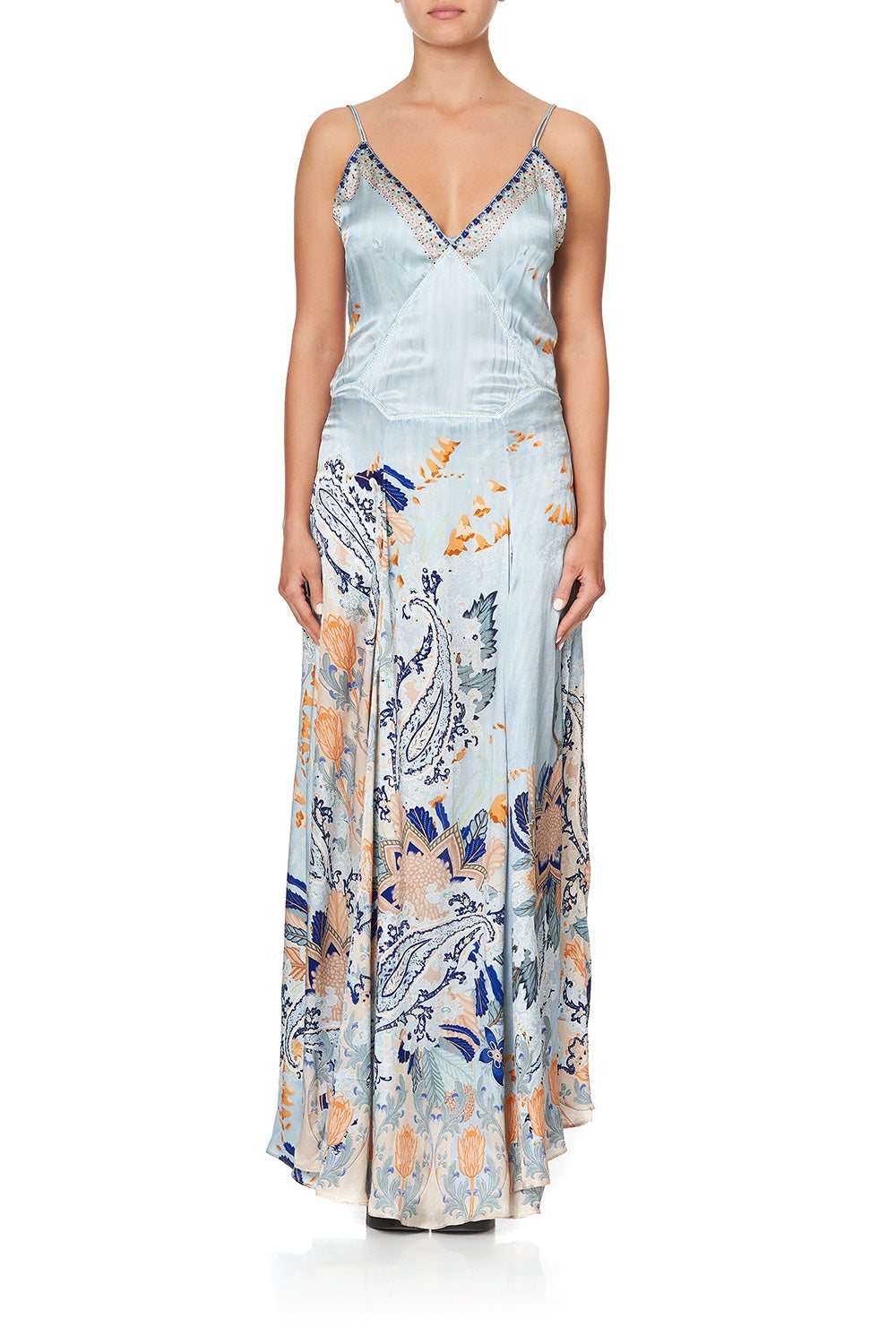 LONG SLIP DRESS WITH GODETS FRASER FANTASIA