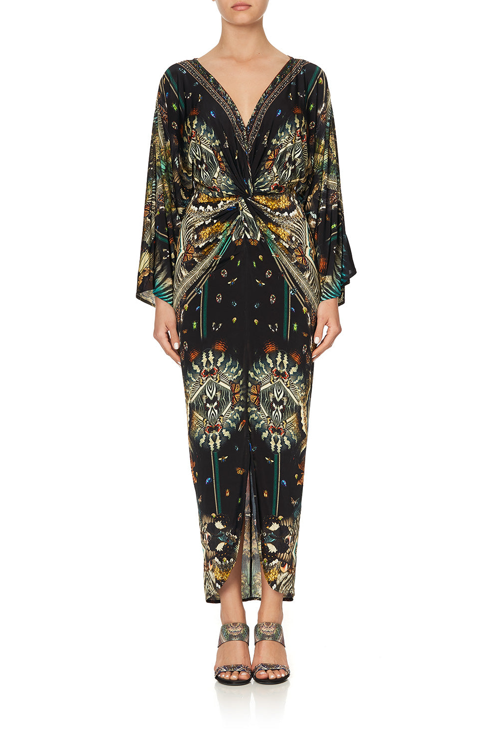 LONG SPLIT FRONT TWIST DRESS MATERNAL INSTINCT