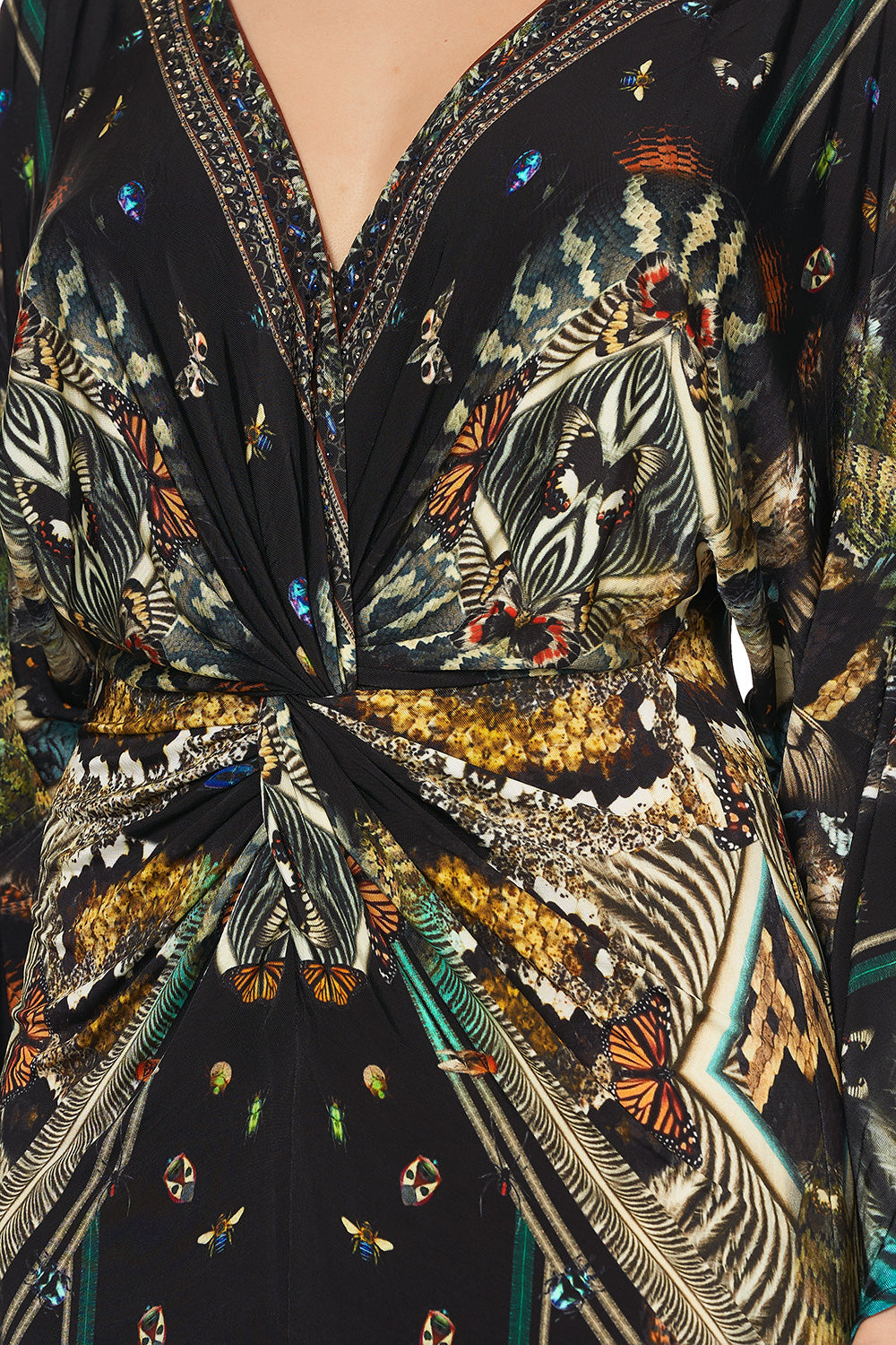 LONG SPLIT FRONT TWIST DRESS MATERNAL INSTINCT