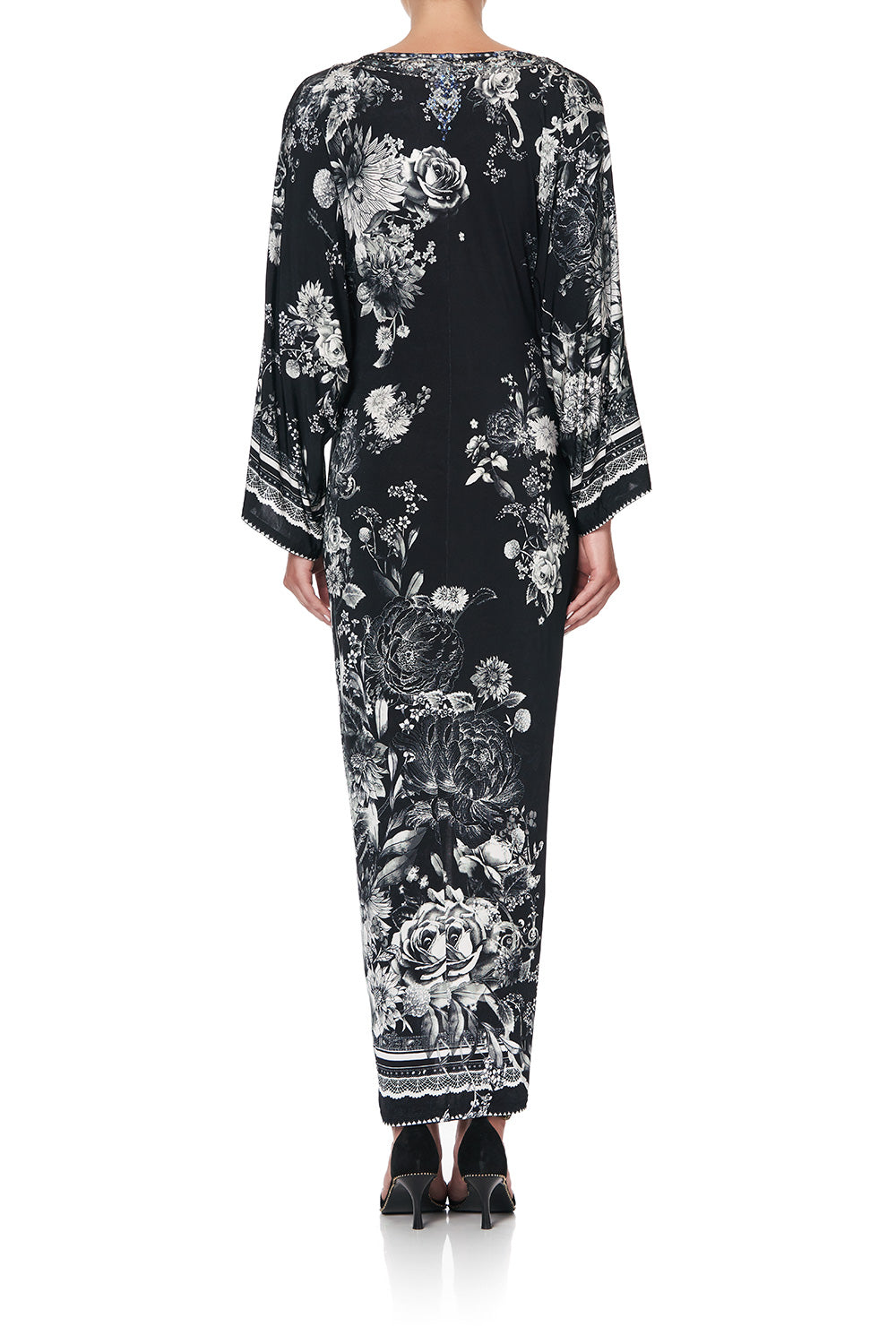 LONG SPLIT FRONT TWIST DRESS MOONSHINE BLOOM