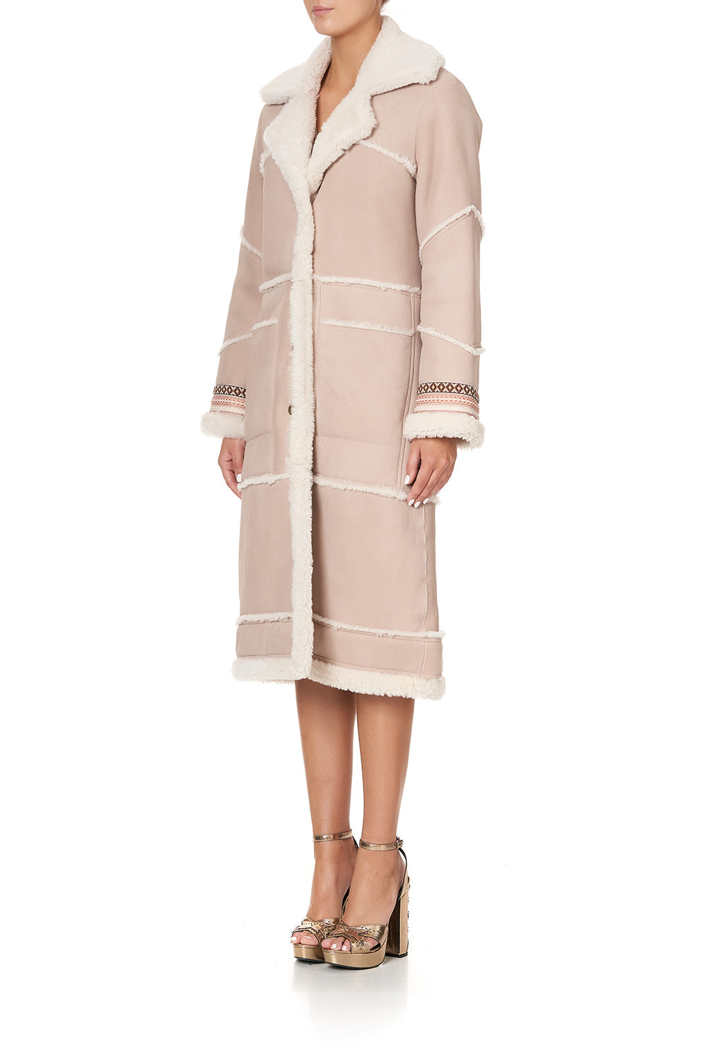 LONG SUEDE SHEARLING COAT ISTENANYA