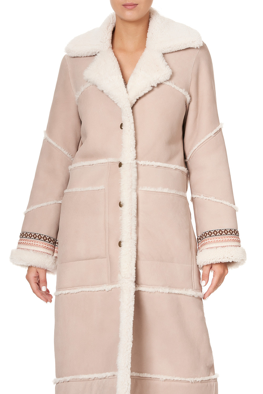 LONG SUEDE SHEARLING COAT ISTENANYA