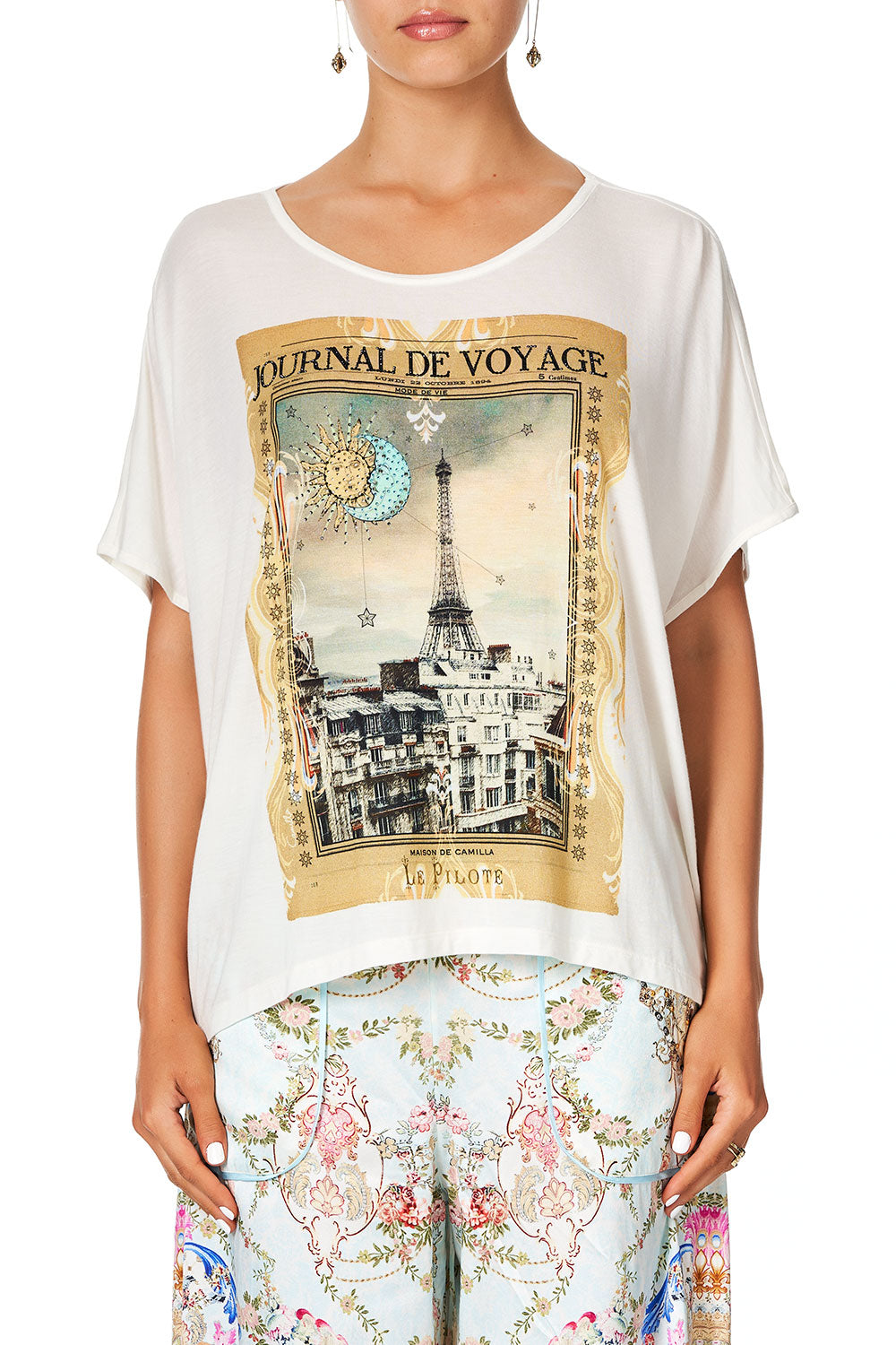 CAMILLA LOOSE FIT ROUND NECK TEE VERSAILLES SKY