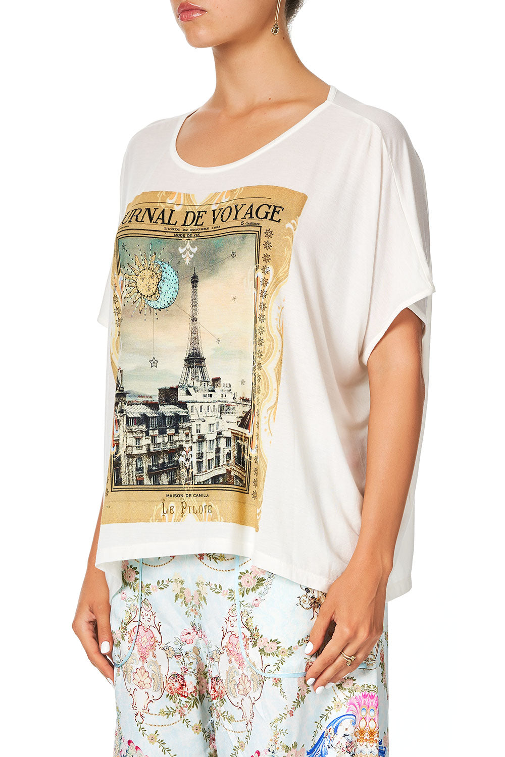 CAMILLA LOOSE FIT ROUND NECK TEE VERSAILLES SKY