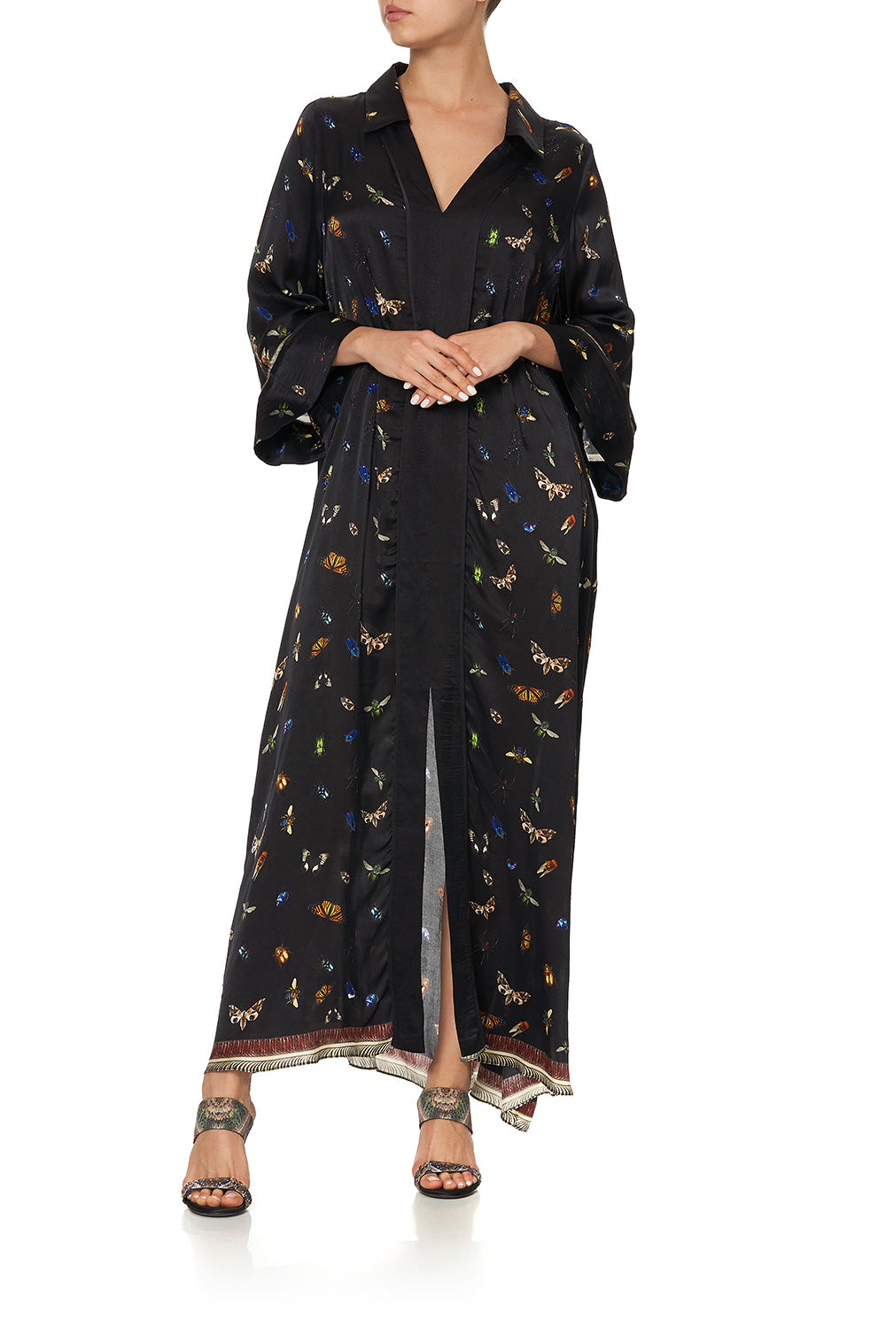 LOOSE SHIRT DRESS WITH CENTRE FRONT SPLIT LOVE BUG