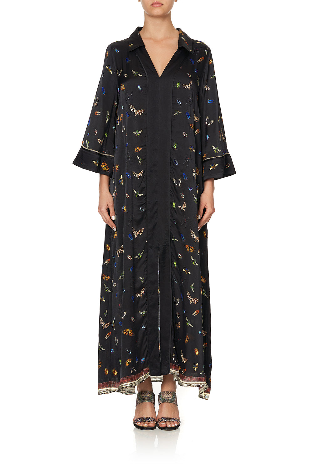 LOOSE SHIRT DRESS WITH CENTRE FRONT SPLIT LOVE BUG