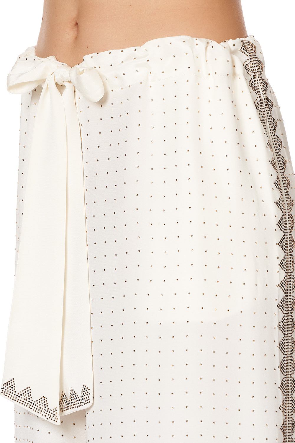 LOUNGE TROUSER WITH TIE WAIST LUXE CREAM