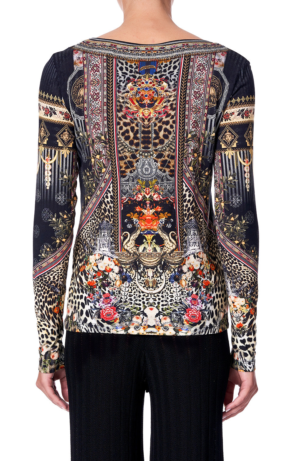 LONG SLEEVE FITTED TOP MARAIS AT MIDNIGHT