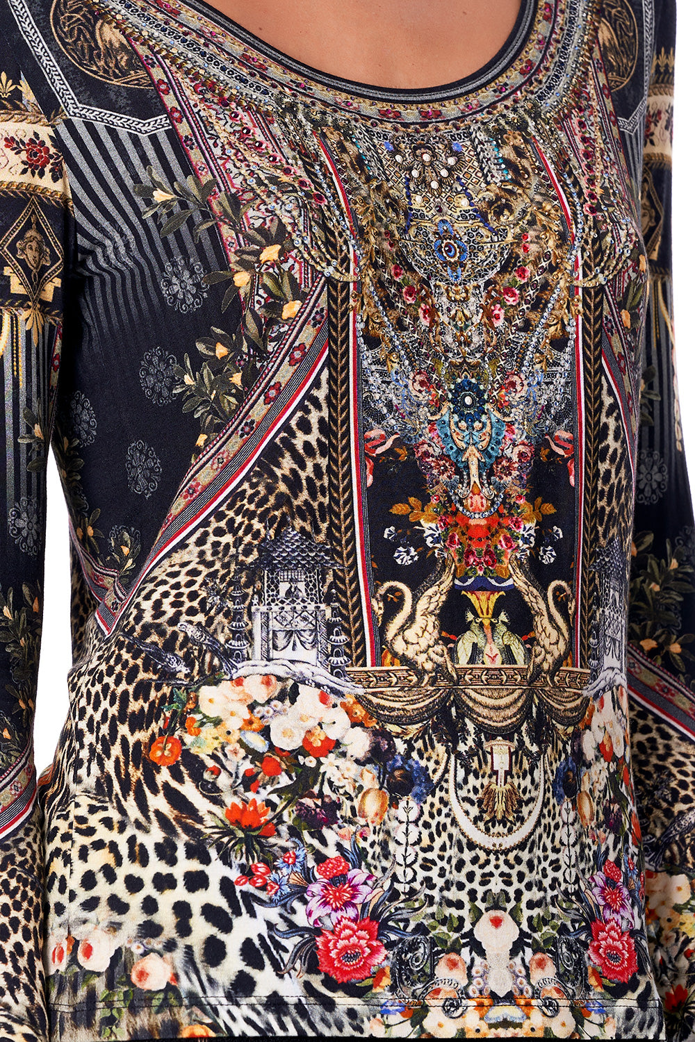 LONG SLEEVE FITTED TOP MARAIS AT MIDNIGHT