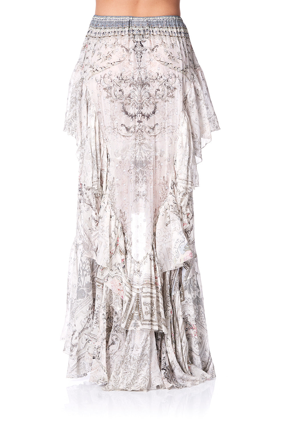 MAXI SKIRT WITH DOUBLE FRILL CRYSTAL CASTLE