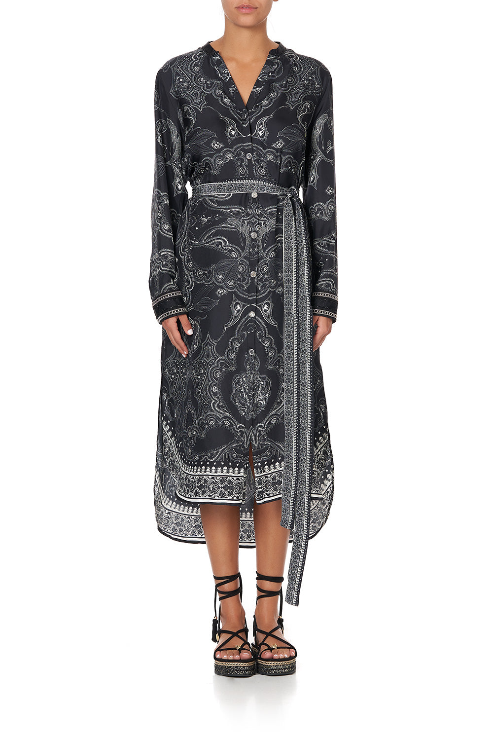 MID LENGTH SHIRT DRESS MIDNIGHT PEARL