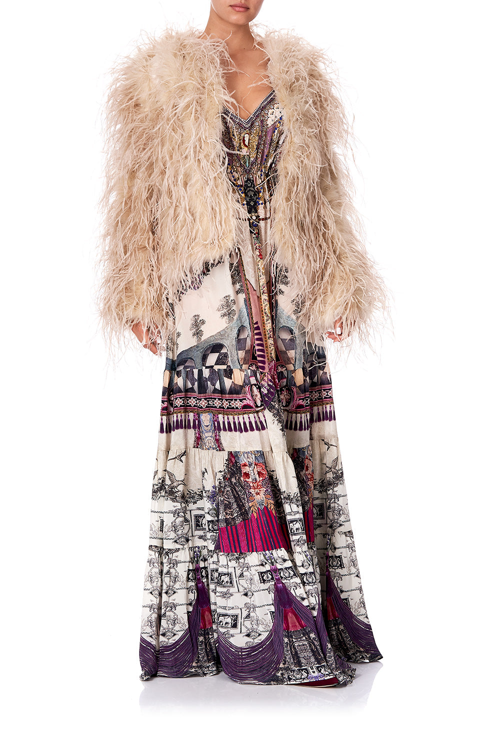 FEATHER JACKET VIOLET CITY