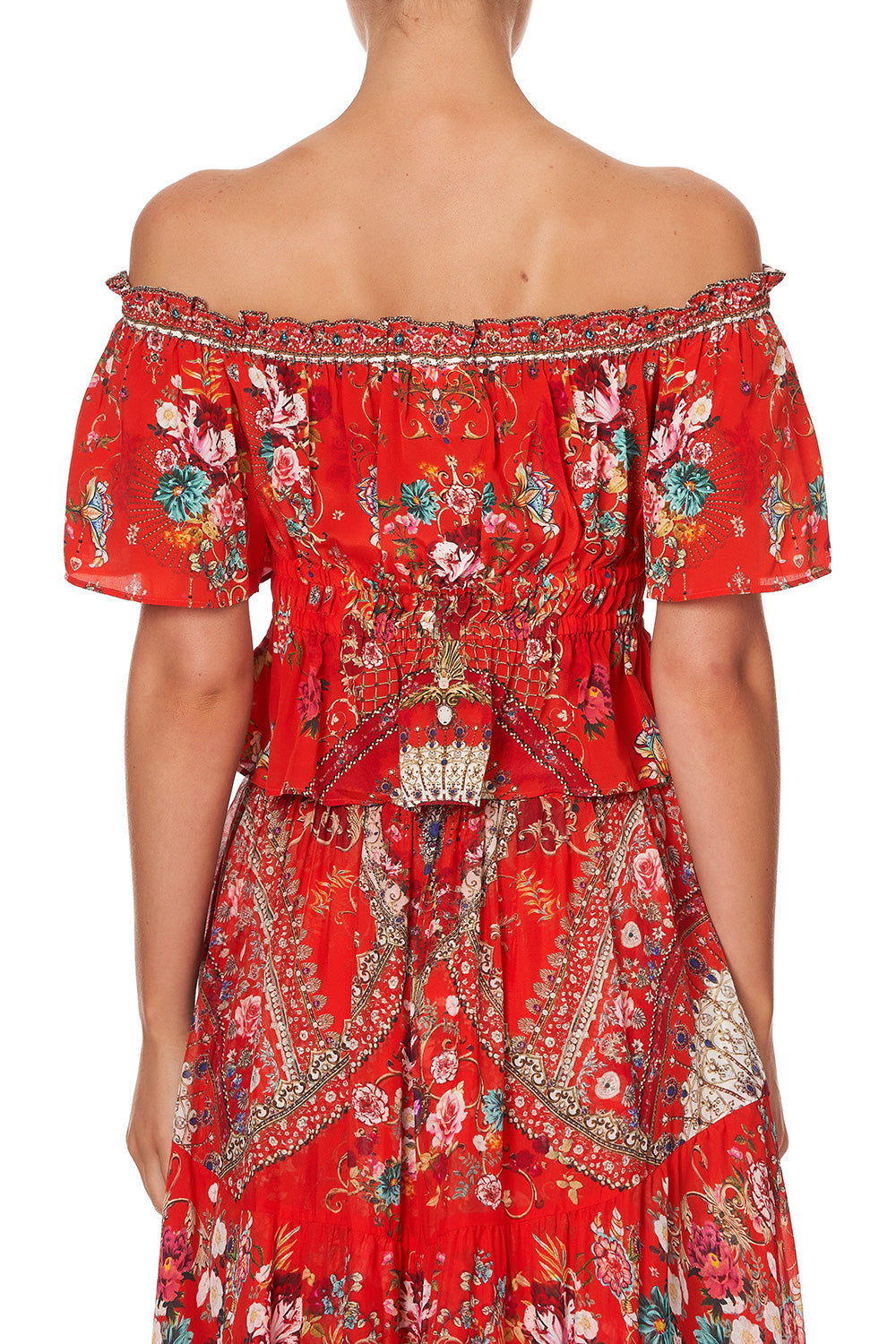 OFF SHOULDER GATHERED TOP CAMEOS CAN CAN