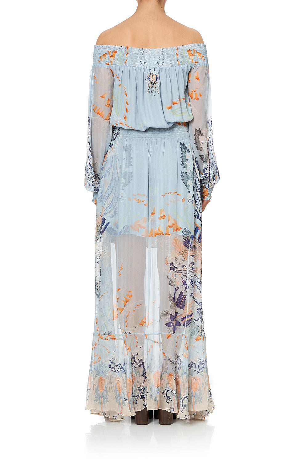 OFF SHOULDER SHIRRED DRESS FRASER FANTASIA