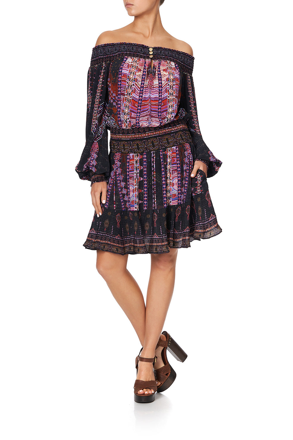 OFF SHOULDER SHORT DRESS MINA MINA