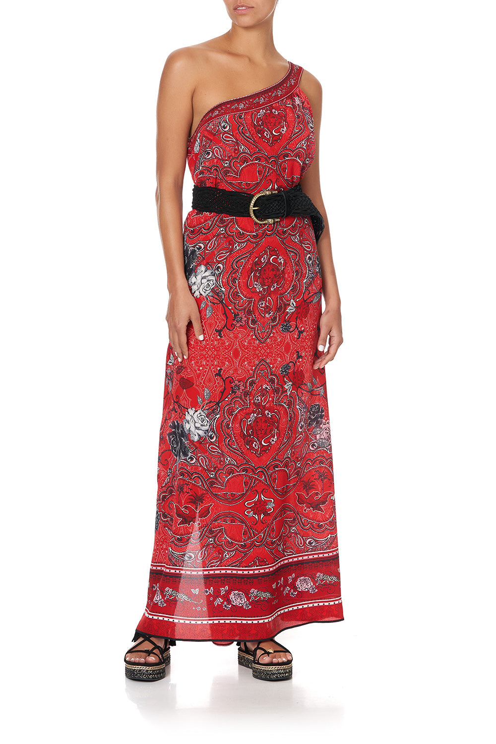 ONE SHOULDER KAFTAN WITH NECKBAND PIRATE PUNK