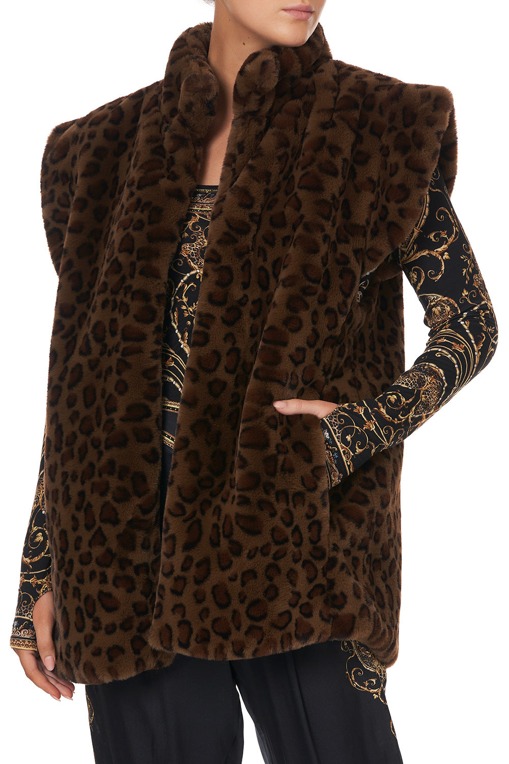 OVERSIZED FAUX FUR GILET STUDIO 54