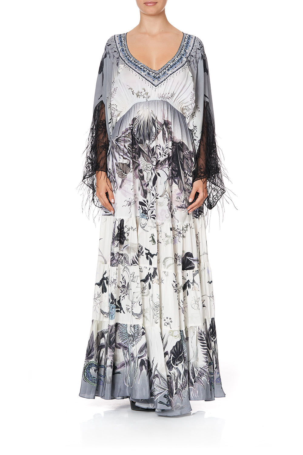 PANEL DRESS WITH LACE SLEEVE MOONLIT MUSINGS
