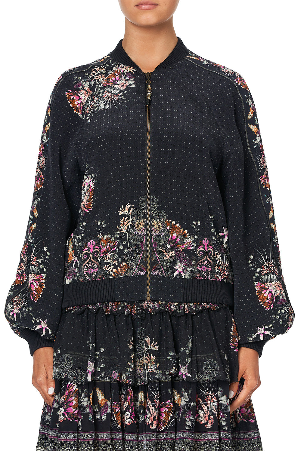 PANELLED SLEEVE BLOUSON BOMBER RESTLESS NIGHTS