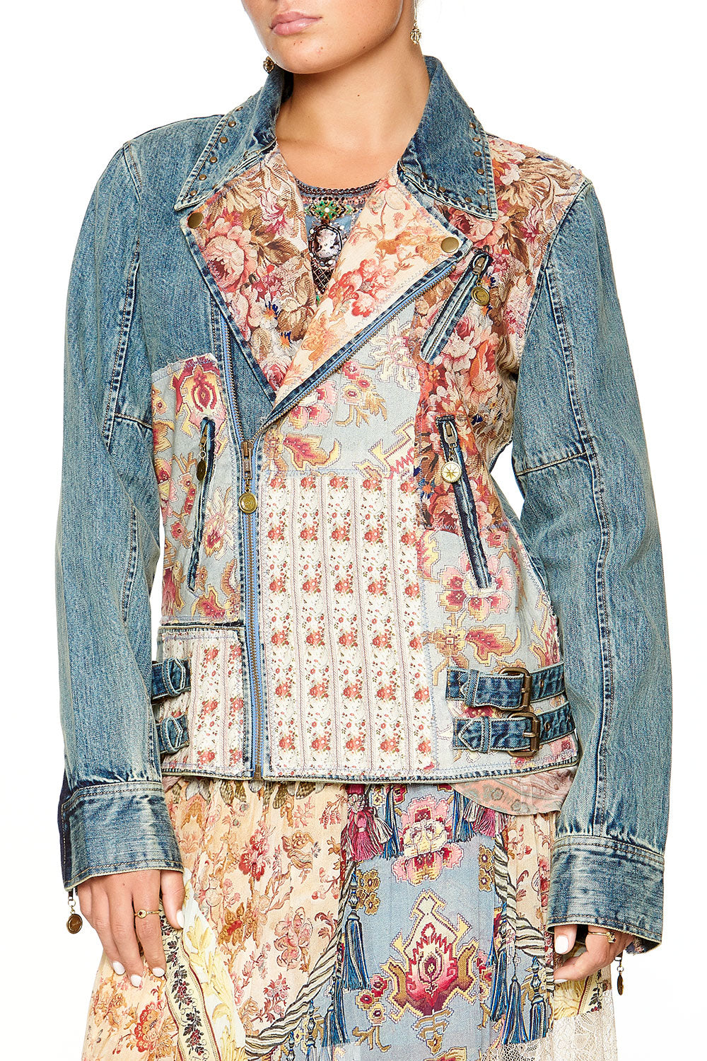 CAMILLA PATCHWORK DENIM JACKET JEANNE QUEEN