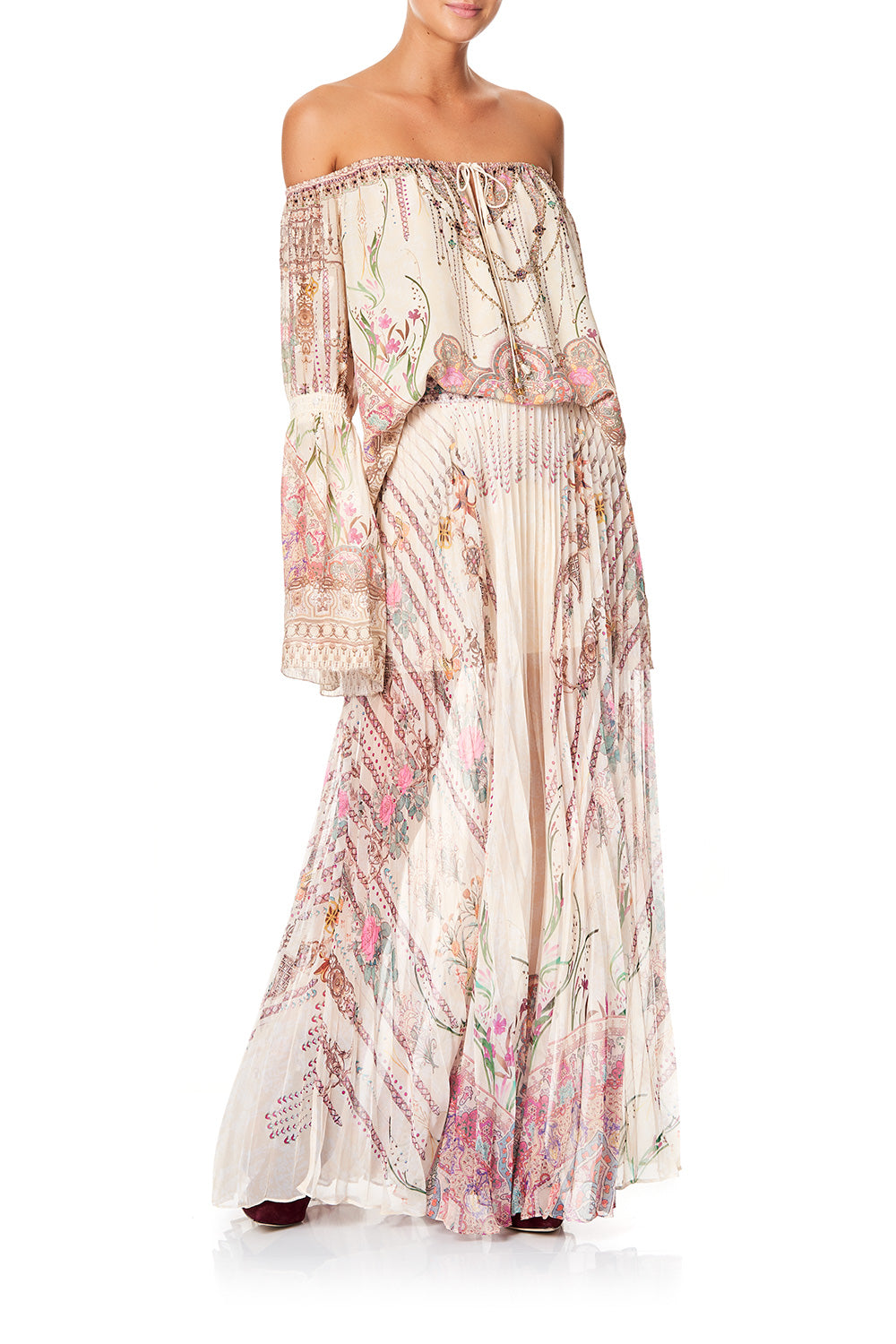 CAMILLA PLEATED FULL HEM SKIRT GOLDEN AGE