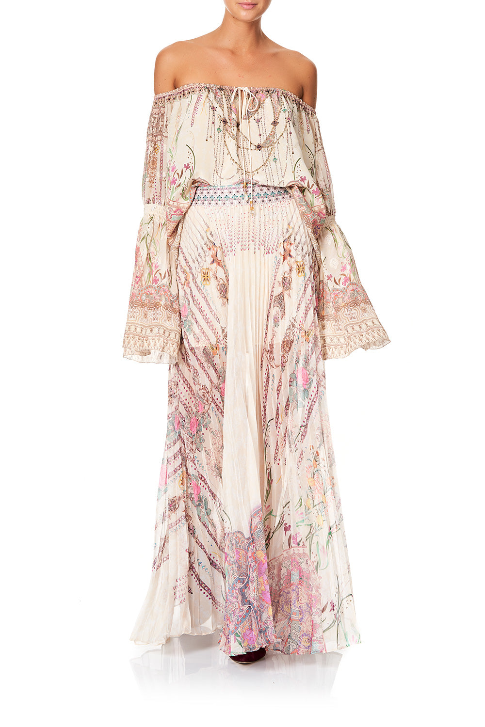 CAMILLA PLEATED FULL HEM SKIRT GOLDEN AGE