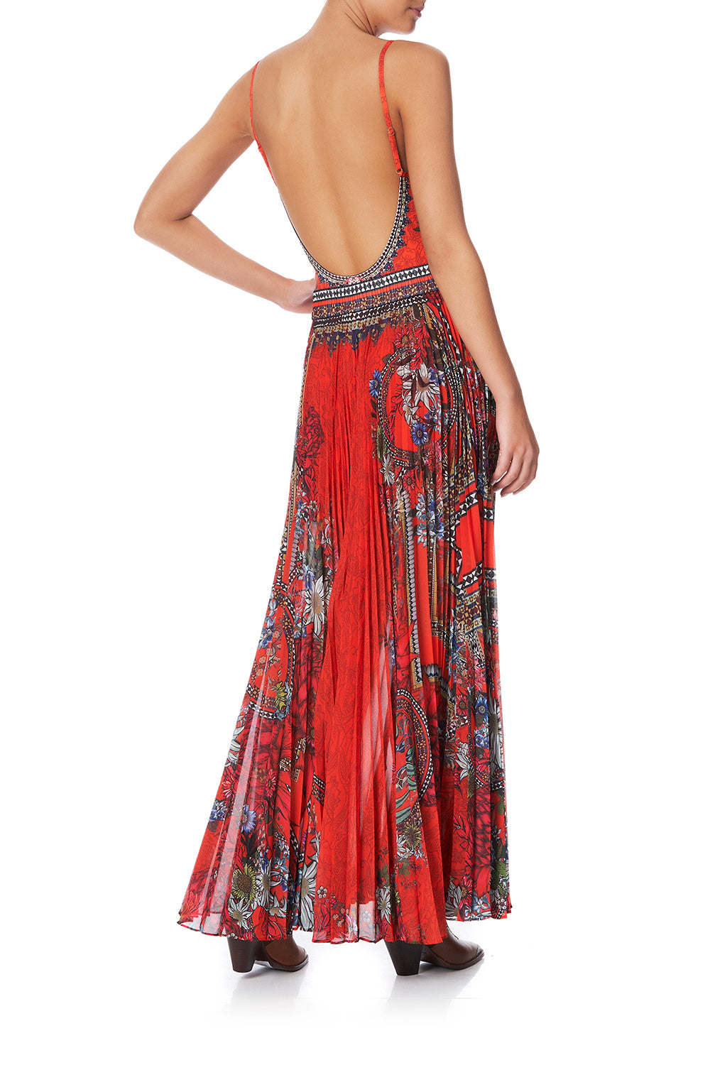 WIRED V-NECK ONE PIECE WONDERING WARATAH