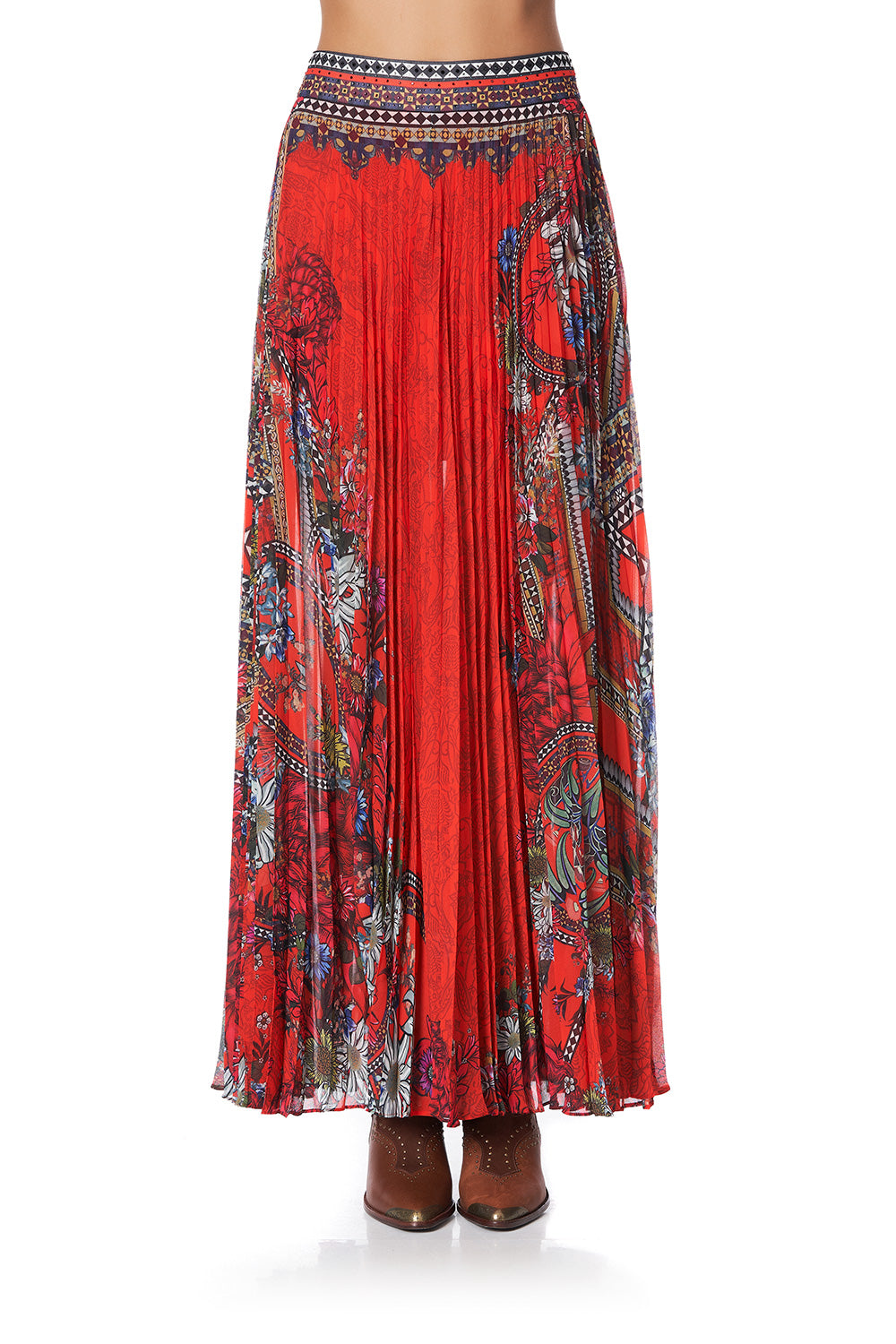 PLEATED FULL HEM SKIRT WONDERING WARATAH