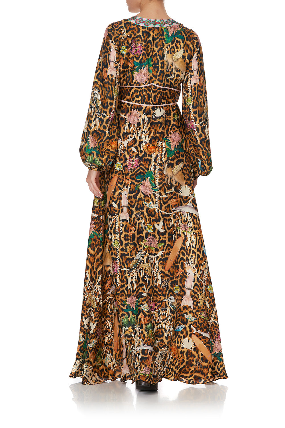 PRINTED LANTERN SLEEVE DRESS FAUNA ELECTRO
