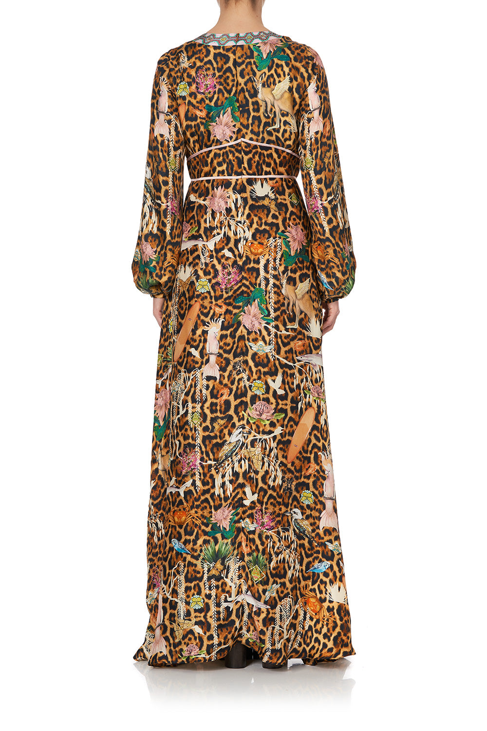 PRINTED LANTERN SLEEVE DRESS FAUNA ELECTRO