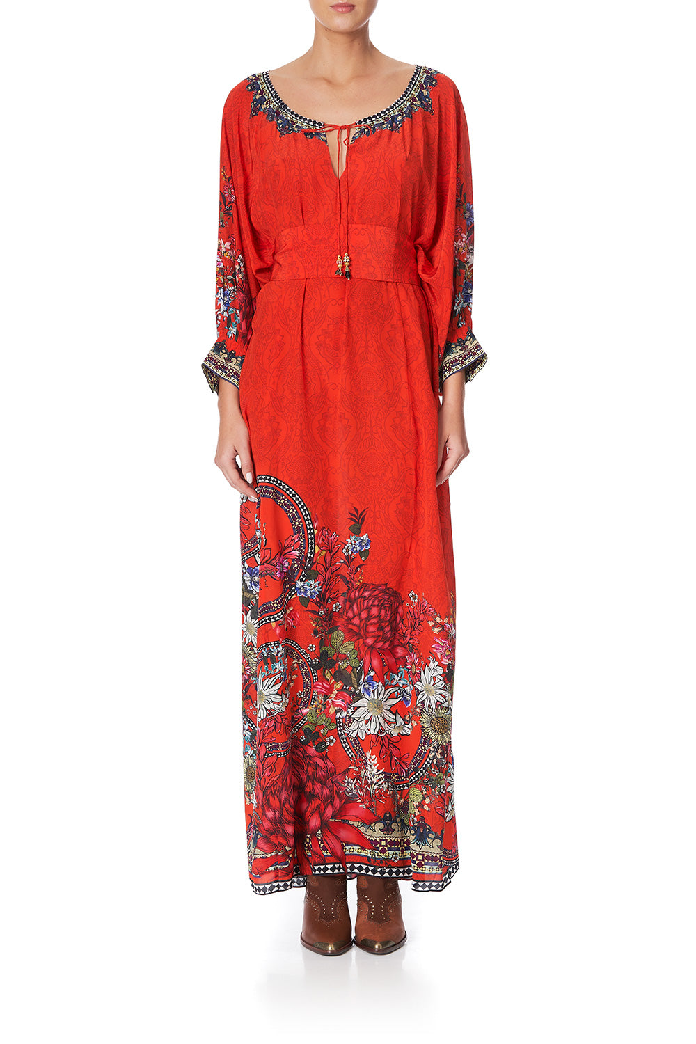 RAGLAN SLEEVE DRESS WITH CUFFS WONDERING WARATAH