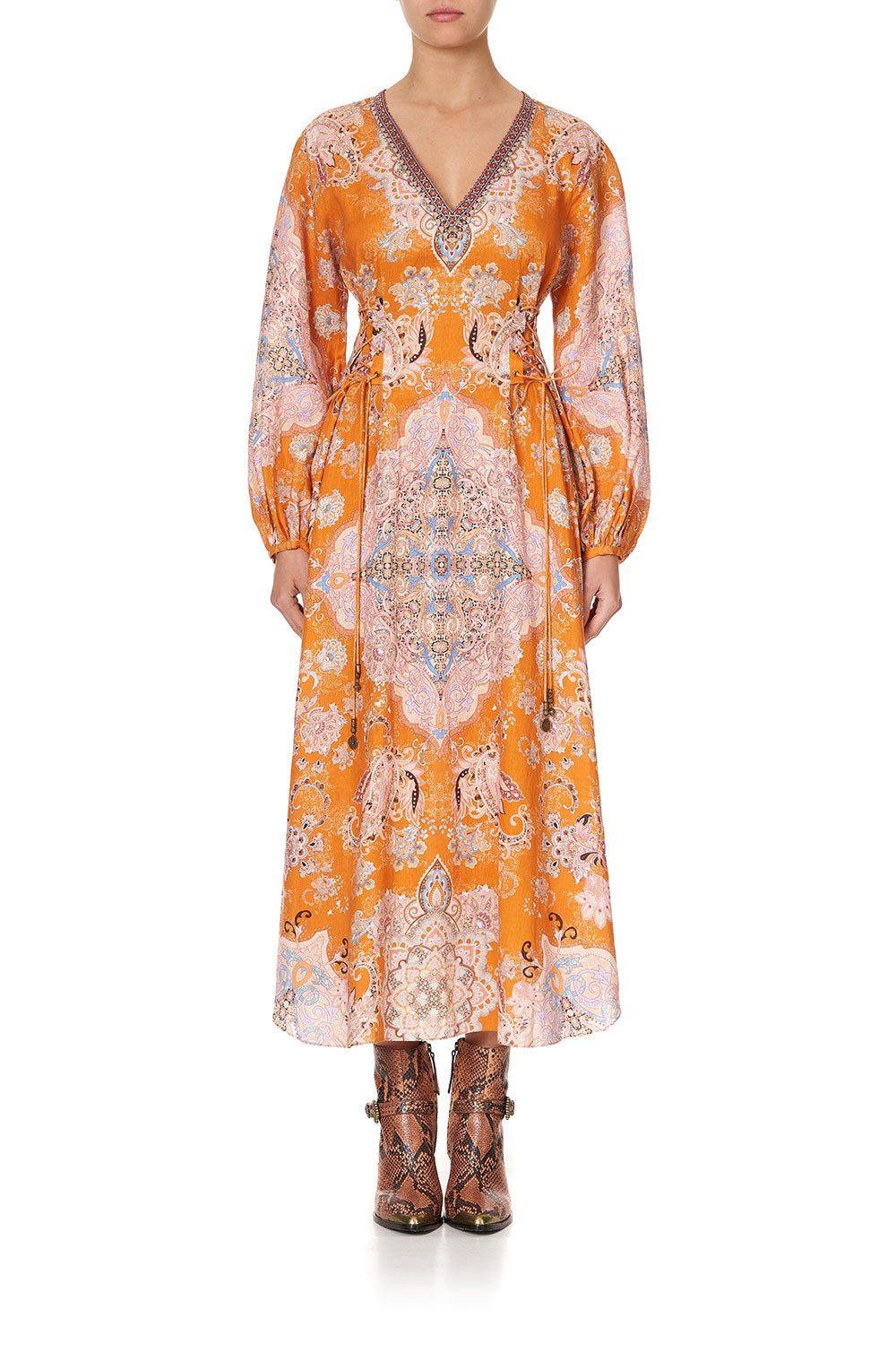 RAGLAN SLEEVE LACE UP DRESS MARRAKESH MAIDEN