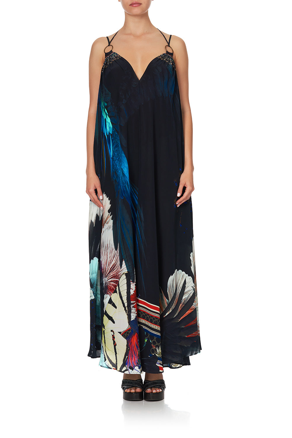 RING DETAIL STRAP DRESS NIGHT FLIGHT