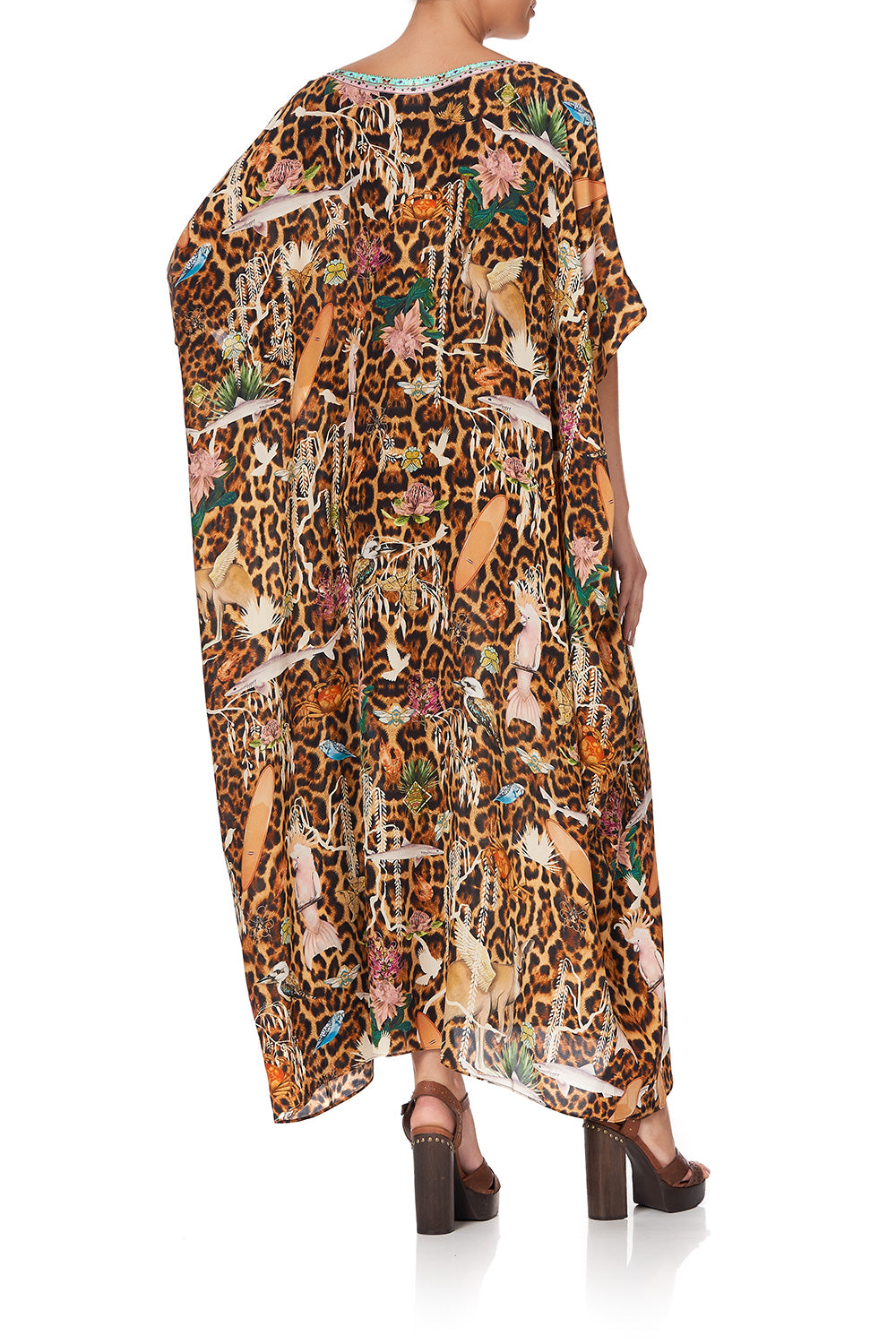 ROUND NECK KAFTAN FAUNA ELECTRO