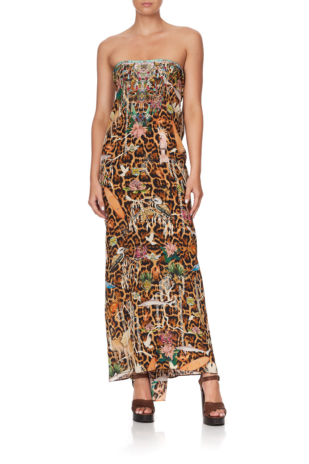 ROUND NECK KAFTAN FAUNA ELECTRO