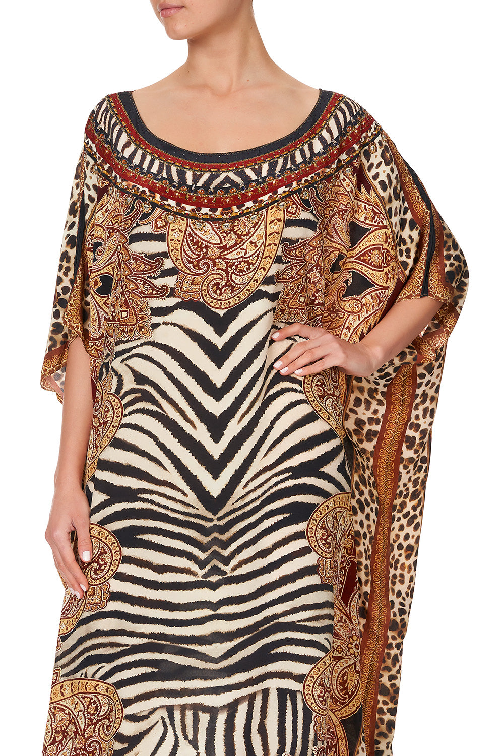 ROUND NECK KAFTAN WILD FIRE
