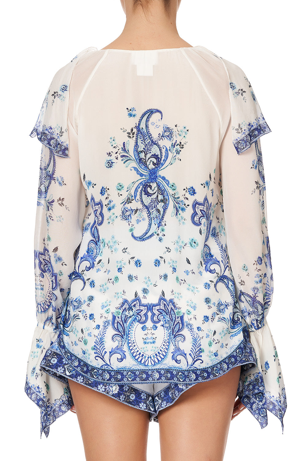 RUFFLE FRONT BLOUSE TALKING ABOUT A REVOLUTION