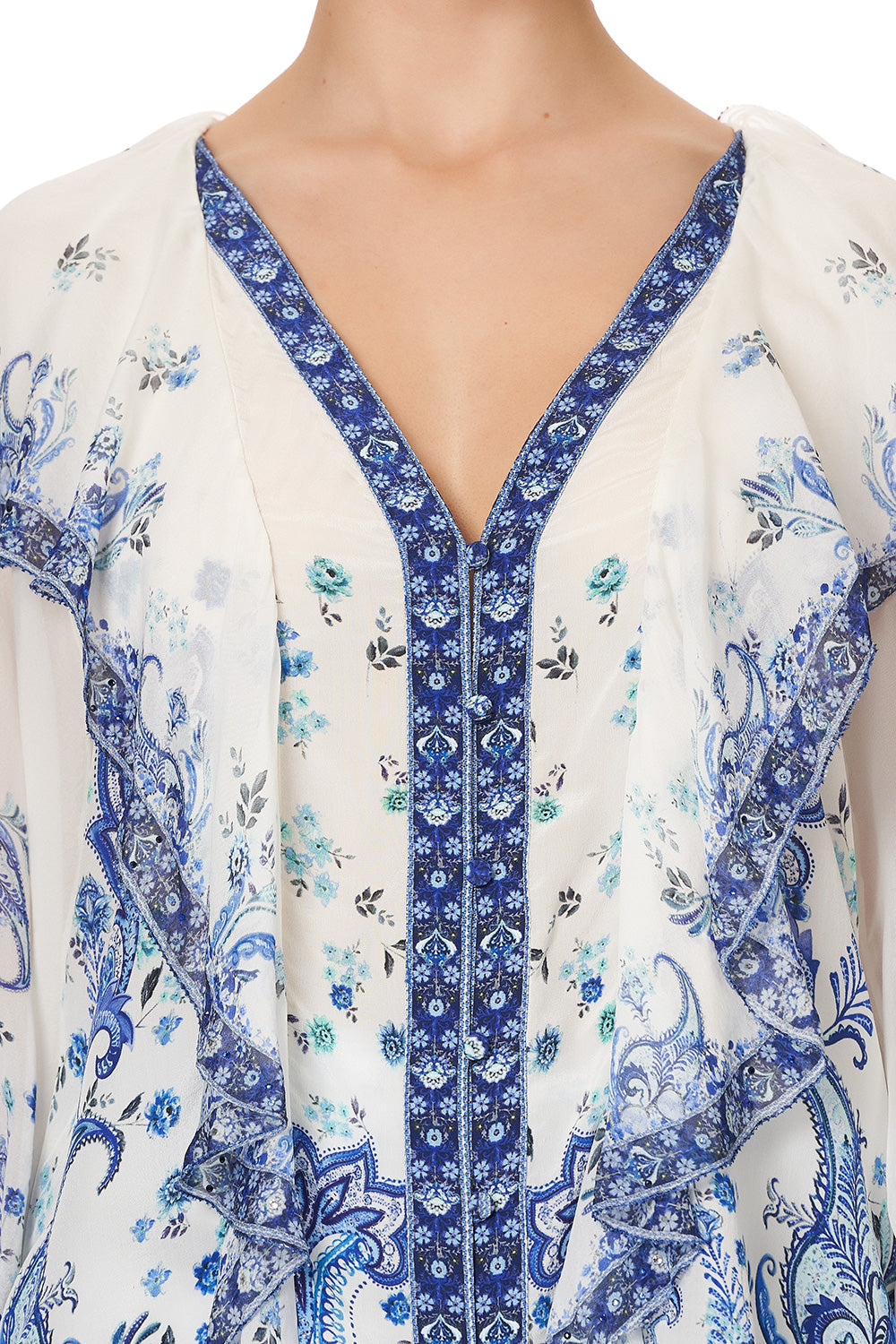 RUFFLE FRONT BLOUSE TALKING ABOUT A REVOLUTION